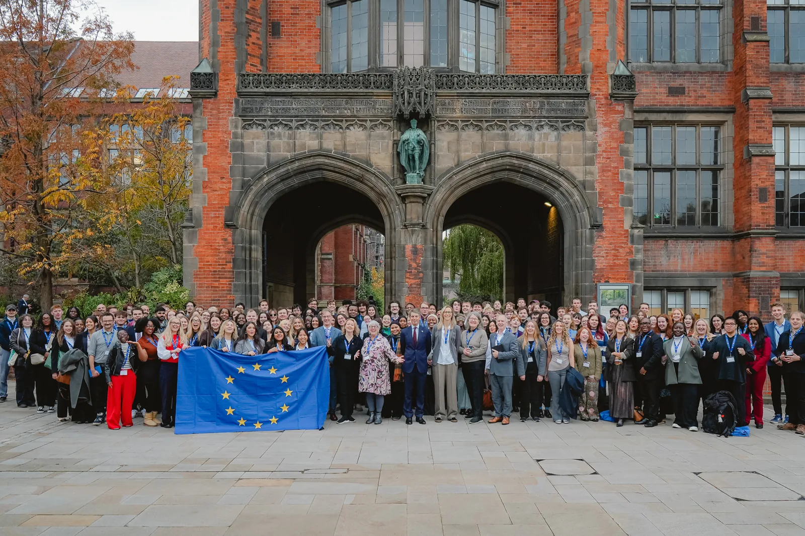 EASN delegates with the EU flag at a national meeting